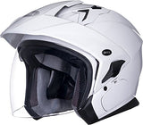 Bell Mag-9 Open Face Motorcycle Helmet (Solid Gloss Pearl White) - Throttle City Cycles