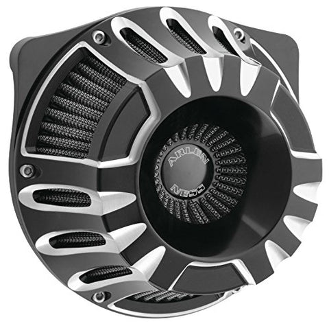 Arlen Ness Inverted Series Deep Cut Black Air Cleaner Kit 18-917 - Throttle City Cycles