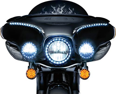 Kuryakyn 5441 Motorcycle Lighting: Flat Style LED Front Turn Signal Conversion Inserts, Dual Circuit for 1994-2019 Harley-Davidson Motorcycles, Smoke Lenses, 1 Pair - Throttle City Cycles