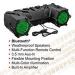 BOSS Audio Systems ATV30BRGB ATV UTV Weatherproof Sound System - 6.5 Inch Speakers, 1 Inch Tweeters, Built-in Amplifier, Bluetooth, Multi-Color Illumination, Easy Installation for 12 Volt Vehicles - Throttle City Cycles