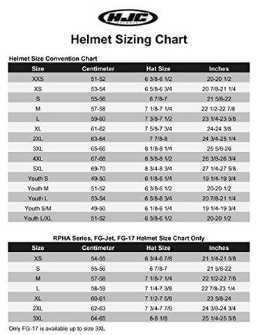 do all hjc helmets use the same size chart Full Face Motorcycle V10 Blackmat, L Automotive Airflow stays constant with strategically placed vents HJC i90 Street Helmet