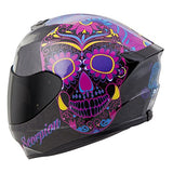 Scorpion EXO-R420 Sugarskull Black/Pink - Throttle City Cycles