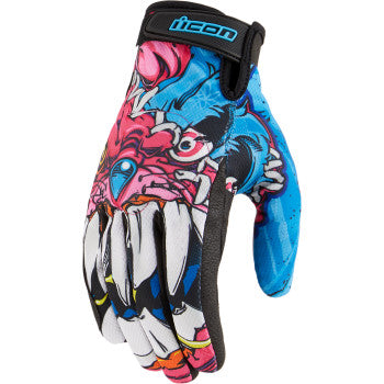 Icon Hooligan Beastie Bunny Gloves-Pink - Throttle City Cycles