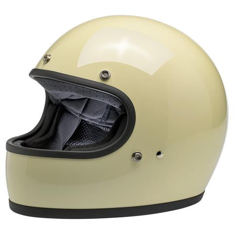Biltwell Gringo ECE Helmet (Gloss Vintage White) - Throttle City Cycles